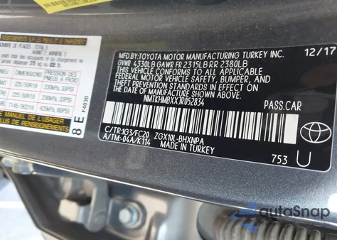 2018 Toyota C-Hr Xle from USA, damaged, VIN NMTKHMBXXJR052834